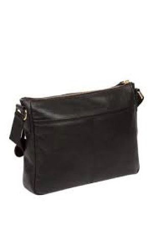 Pure Luxuries London Black 'Tindall' Leather Shoulder Bag