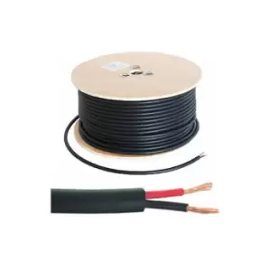 100m (330 ft) Double Insulated Speaker Cable 2.01mm² Black 100V Line Volt PA System Reel Drum
