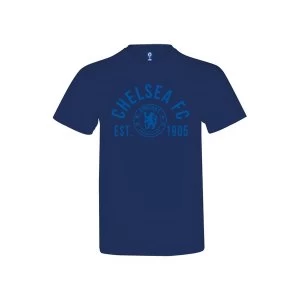 Chelsea Established T Shirt Youths Navy 9-11 Years