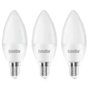 6W LED Candle Bulb E14,6500K, Daylight (Pack of 3)