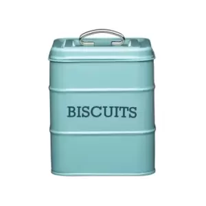 Blue Biscuit Storage Tin Blue