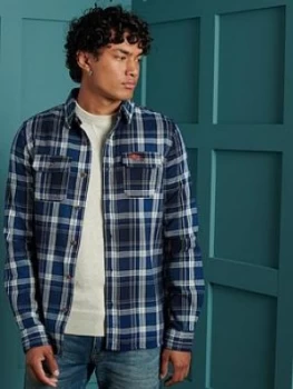 Superdry Classic Lumberjack Shirt, Navy, Size L, Men
