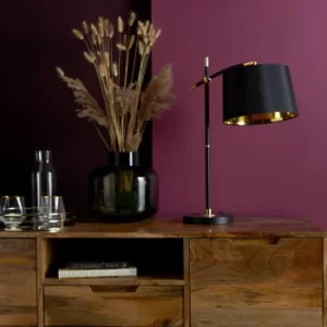 Iconic Hensley Table Lamp in Black and Brass