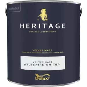Dulux Heritage Velvet Matt Wiltshire White Matt Emulsion Paint 2.5L