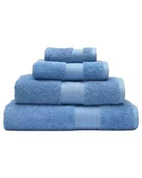 Cotton Traders 2 Pack Pima Face Cloths in Blue