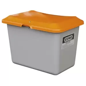 CEMO Grit container made of GRP, capacity 200 l, without dispenser opening, grey container