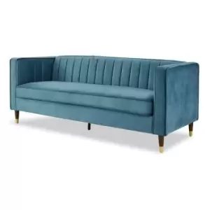 Thomas V2 Blue Velvet 3 Seater Sofa