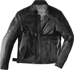 Spidi Clubber Motorcycle Leather Jacket, black, Size 48, black, Size 48