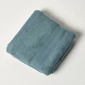 HOMESCAPES Teal 100% Combed Egyptian Cotton Hand Towel 500 GSM - Teal