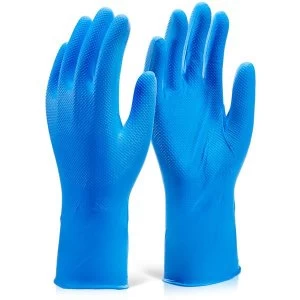 Glovezilla Nitrile Disposable Grip Glove 30Cm L Blue Ref GZNDG15BL