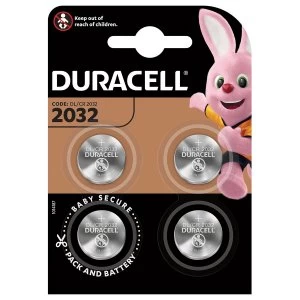 Duracell 2032 Lithium Coin Batteries - 4 Pack