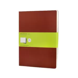 Moleskine Cahier Notebook XL Plain Pack of 3, red