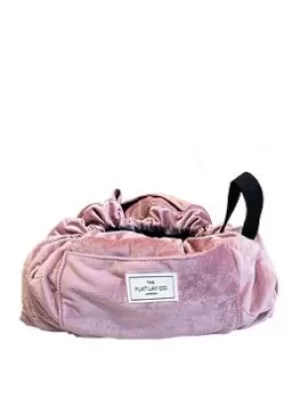 The Flat Lay Co. The Flat Lay Co. Pink Velvet Open Flat Makeup Bag, Pink, Women