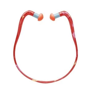 Howard Leight Quiet Band QB3HYG Banded Earplugs Red BandOrange Pods Resealable Bag 10 Pairs