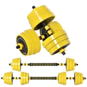 Homcom 30Kg Dumbbell & Barbell Adjustable Ergonomic Set Exercise In Home Gym