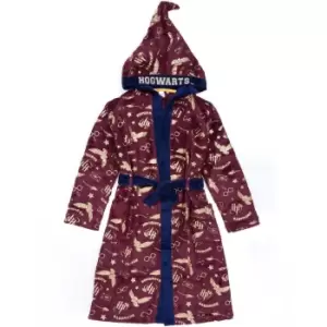 Harry Potter Childrens/Kids Dressing Gown (9-10 Years) (Navy/Maroon/Gold)