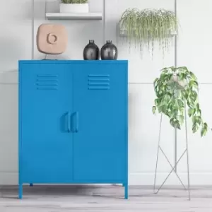 Cache 2 Door Metal Locker Storage Cabinet Blue By Novogratz