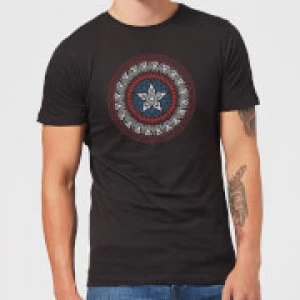 Marvel Captain America Oriental Shield Mens T-Shirt - Black - XXL