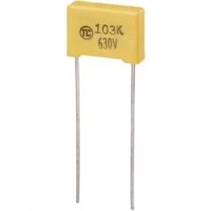 MKS thin film capacitor Radial lead 0.01 uF 630 Vdc 5 10 mm L x W x H 13 x 4 x 9mm