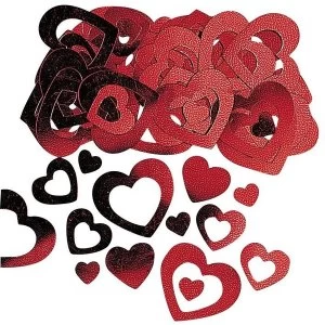 Amscan Hollow Hearts Confetti (Metallic Red)