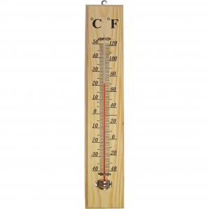 Faithfull Wooden Wall Thermometer Large