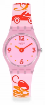 Swatch #CHILLIPASSION Pink Pattern Silicone Strap Pink Watch