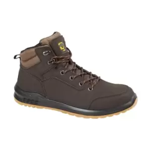 Grafters Mens Action Nubuck Safety Ankle Boots (6.5 UK) (Brown)
