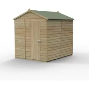 8' x 6' Forest Beckwood 25yr Guarantee Shiplap Windowless Apex Wooden Shed - Natural Timber