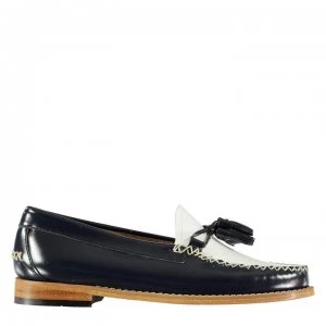 Bass Weejuns Estelle High Shine Loafers - Navy Textured