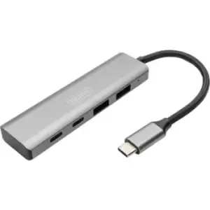 Digitus DA-70245 4 ports USB 3.1 hub (1st Gen) Aluminium casing Dark grey