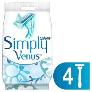 Gillette Simply Venus 2 Womens Disposable Razors 4 Count