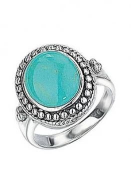 The Love Silver Collection Sterling Silver Turquoise Oval Ring, Turquoise, Size Small, Women