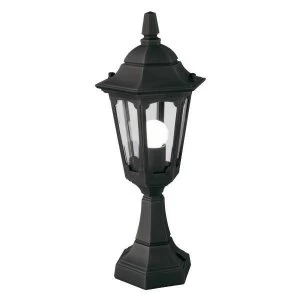 1 Light Outdoor Pedestal Lantern Black IP44, E27