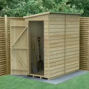 6' x 3' Forest Beckwood 25yr Guarantee Shiplap Windowless Pent Wooden Shed - Natural Timber