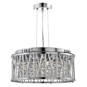 Elise 4 Light Ceiling Pendant Chrome with Crystals, G9