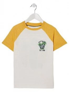Fat Face Boys Surf Board Graphic T-Shirt - Ecru, Size 5-6 Years