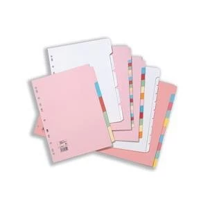 5 Star Subject Dividers Multipunched Manilla Board 5 Part A4 Assorted Pack 10