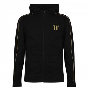 11 Degrees Piped Zip Hoodie - Black & Gold
