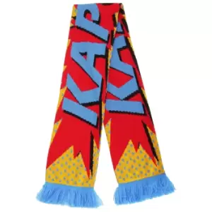 FLOSO Unisex Comic Print Knitted Winter Scarf With Fringe (One Size) (Kapow)