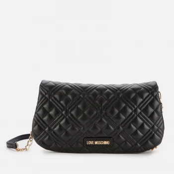 Love Moschino Womens Quilted Chain Shoulder Bag - Black