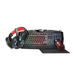 Jedel CP-04 Knights Templar Elite 4-in-1 Gaming Kit - Backlit RGB Keyboard, 1000 DPI RGB Mouse, 40mm Driver RGB Headset, XL...