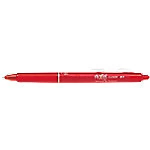 Pilot FriXion Ball Clicker Gel Rollerball Pen Erasable Medium 0.35mm Red Pack of 12