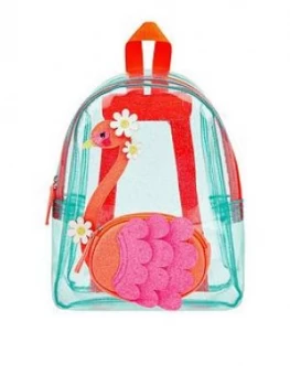 Accessorize Girls Flora Flamingo Jelly Backpack - Aqua
