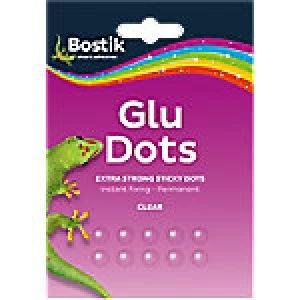 Bostik Glue Dots Extra Strong Permanent Transparent Pack of 64