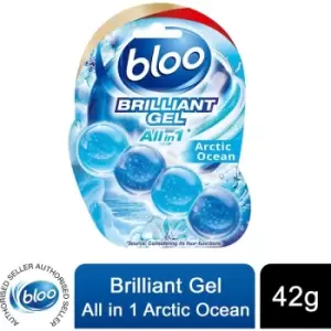 Bloo Toilet Rim Blocks Brilliant Gel All-in-One Cleaner Arctic Ocean Scent, 42g