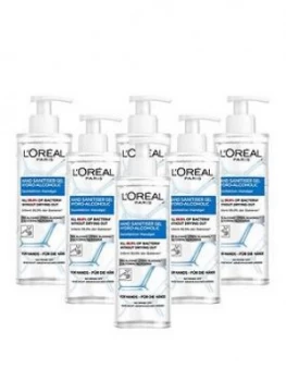 LOreal Paris LOreal Anti Bacterial Hand Sanitiser with Pump 70% Alcohol Large 390ml Pack of 6, One Colour, Women