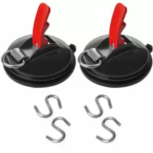 2 pcs Suction Cup Fasteners with Rings and 4 S-hooks Proplus n/a