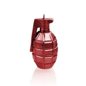 Red Metallic Small Grenade Candle