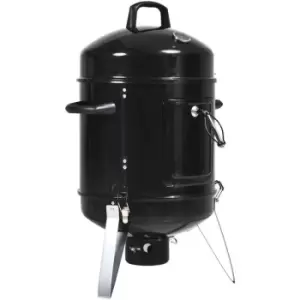 16' Charcoal Smoker Grill Metal Outdoor Camping w/ Thermometer Black - Outsunny