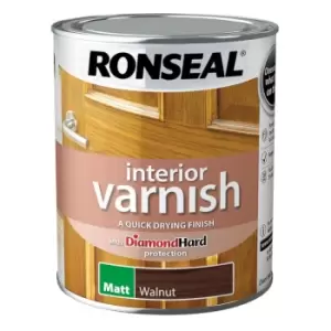 Ronseal Interior Wood Varnish - Walnut - Matt - 750ml - Walnut